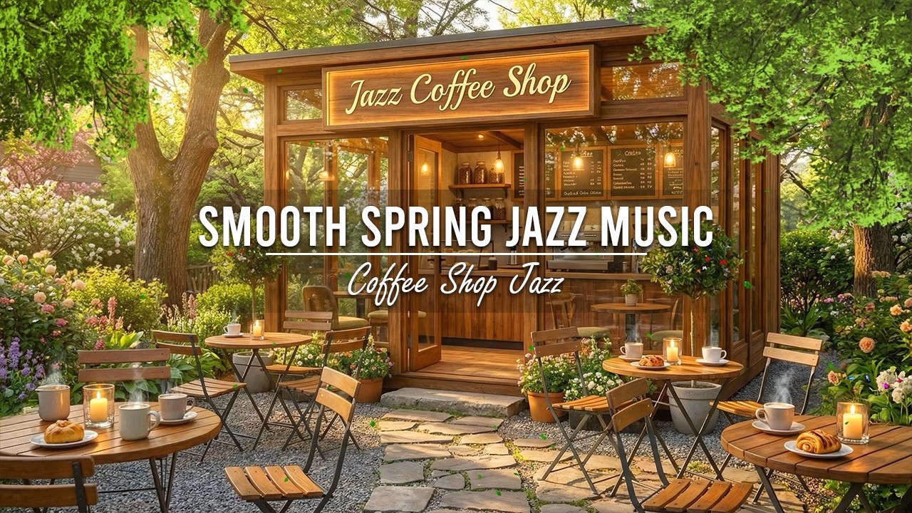 Stress Relief with Relaxing Jazz Music ☕ Cozy Spring Coffee Shop Jazz ~ Smooth Jazz Instrumental