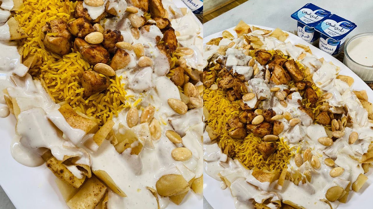 طريقة عمل فتة الدجاج بالزبادي | العزومة مع الشيف فاطمة أبو حاتي