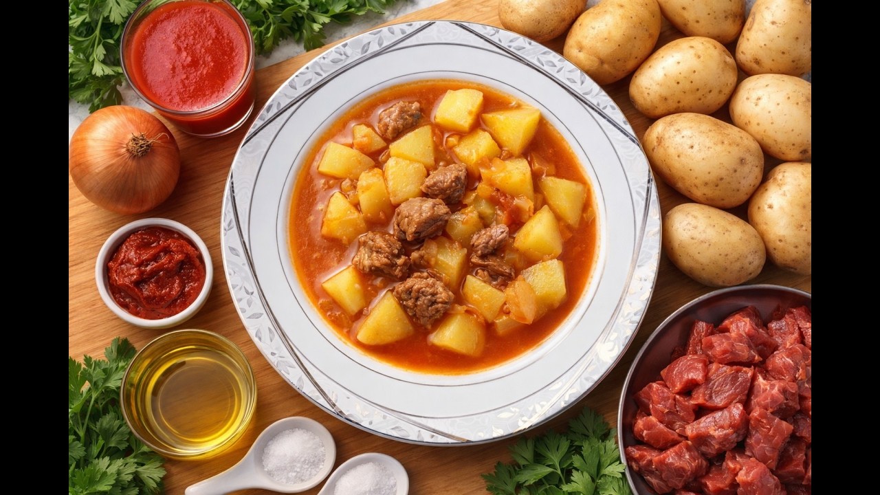 Турецкое рагу из говядины с картофелем 🥔🍲 | Простой домашний рецепт