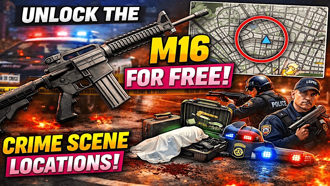 How to Unlock the M16 (Service Carbine) for FREE in GTA Online 🔥 | All Crime Scene Locations