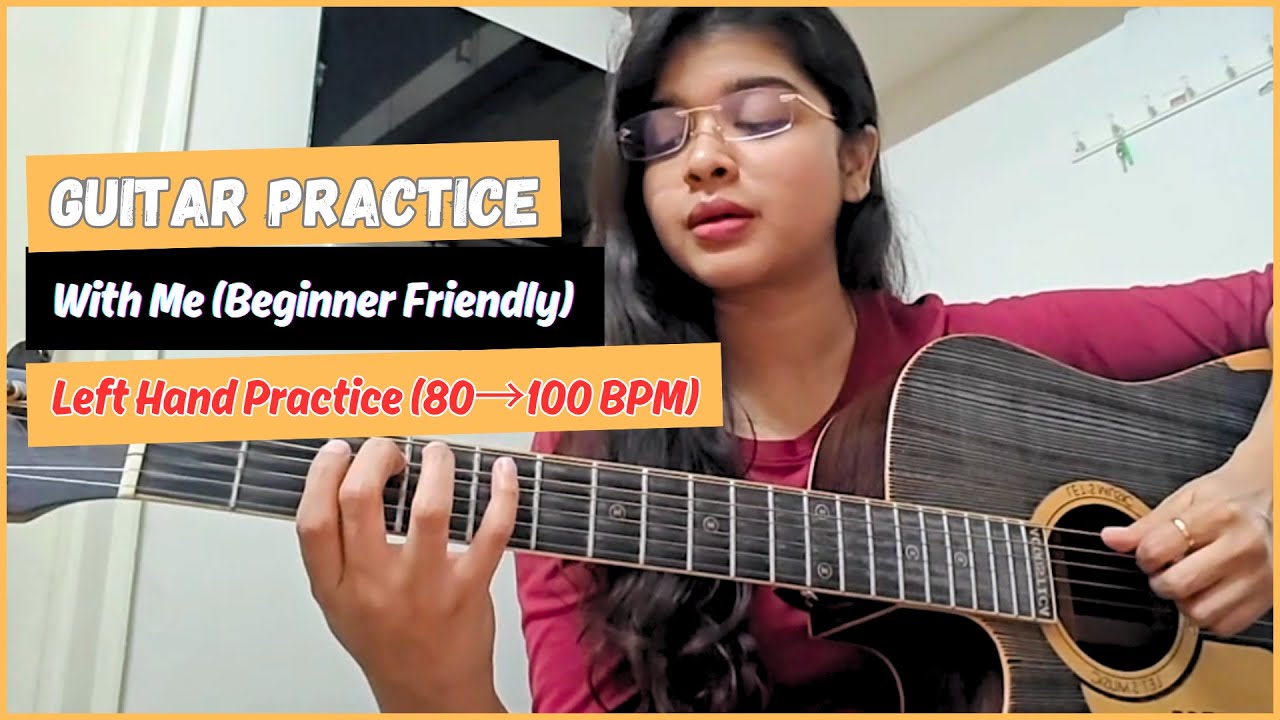 Guitar Practice with Me (80 - 100 BPM) | Left Hand FInger Exercise | Beginner Friendly