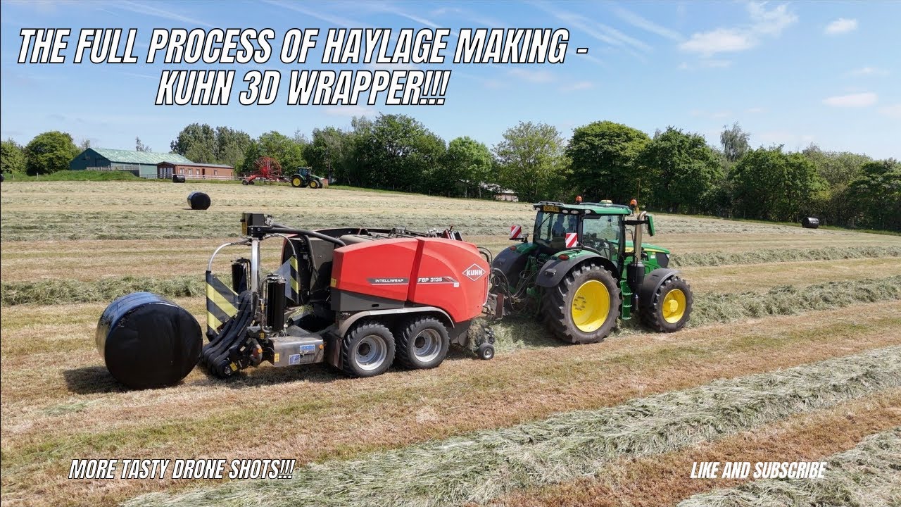 THE FULL PROCESS OF HAYLAGE MAKING  - KUHN 3D WRAPPER!!!