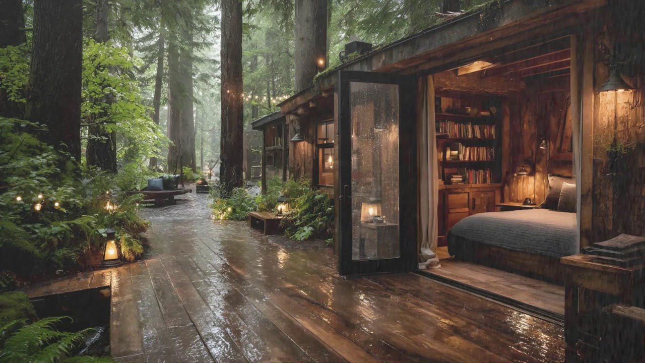 Rain on Cabin in the Forest | Calm Rain Sounds for Deep Sleep