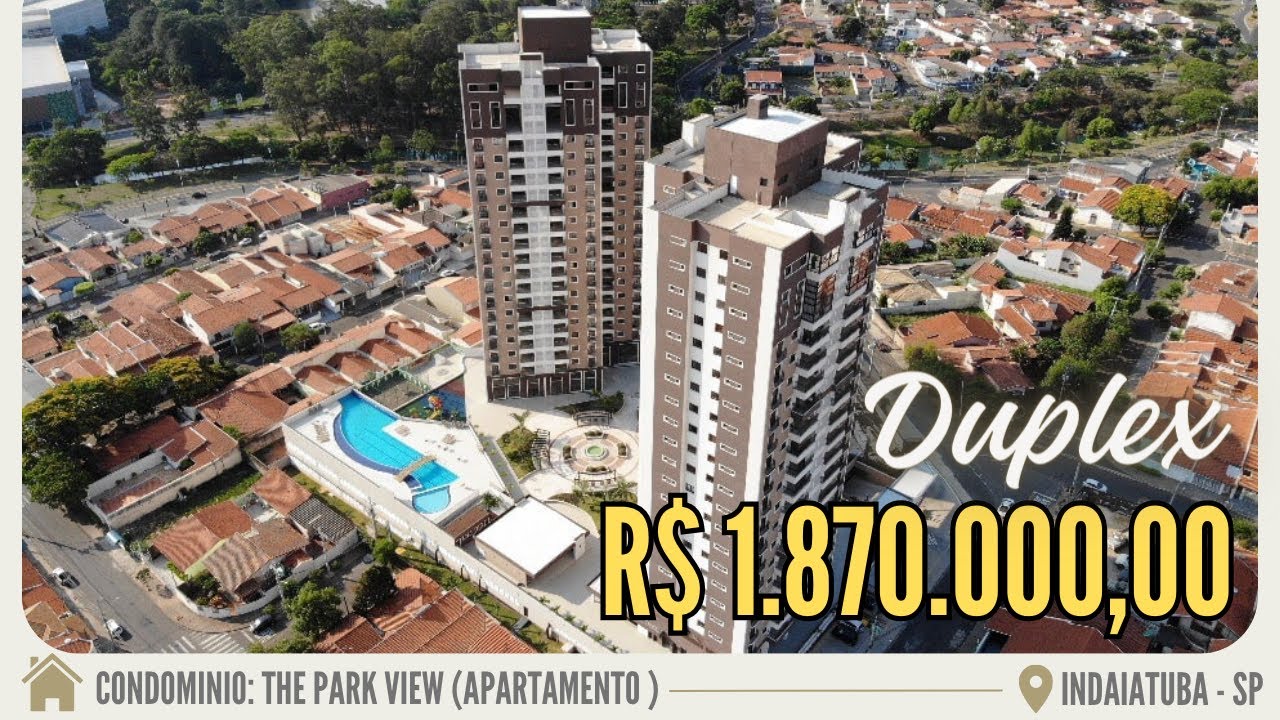 Apartamento alto padrão duplex a venda no edifício The Park View (Indaiatuba-SP).