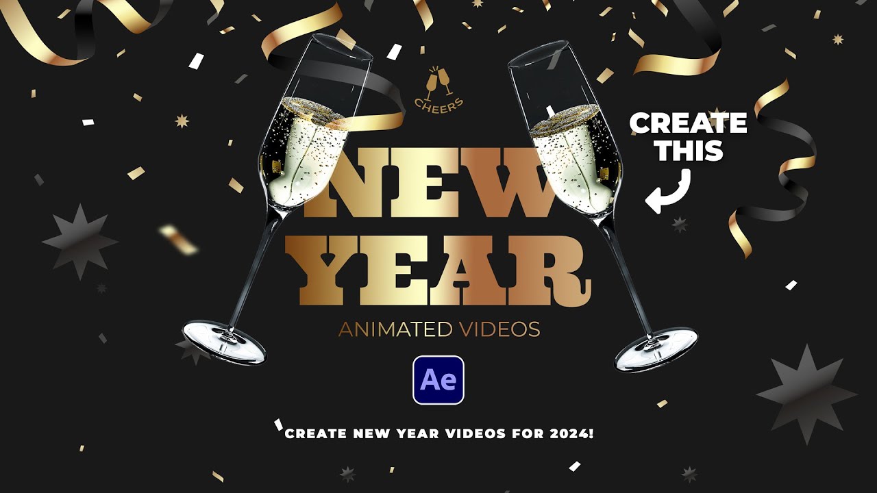 Создайте лучшую новогоднюю анимацию 2024 года в After Effects