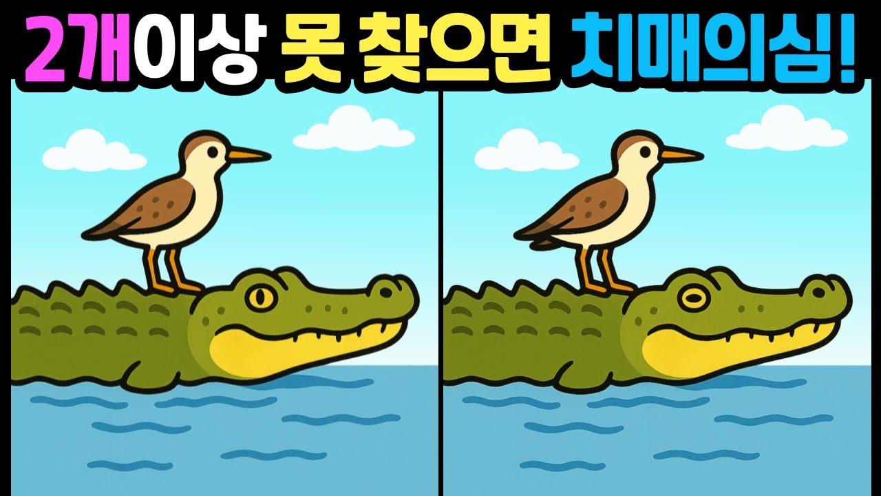 [다른그림찾기/뇌훈련] 2개이상 못 찾으면 치매의심! 틀린그림찾기 /두뇌운동/치매예방/스트레스해소/집중력테스트 #다른그림찾기 #틀린그림찾기 #FindDifference