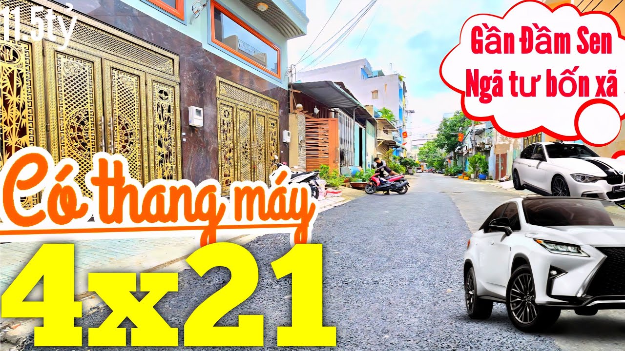 Nhà bán Bình Tân 4x21m | CÓ THANG MÁY, HẺM XE HƠI 8m Lê Văn Quới Giáp Đầm Sen