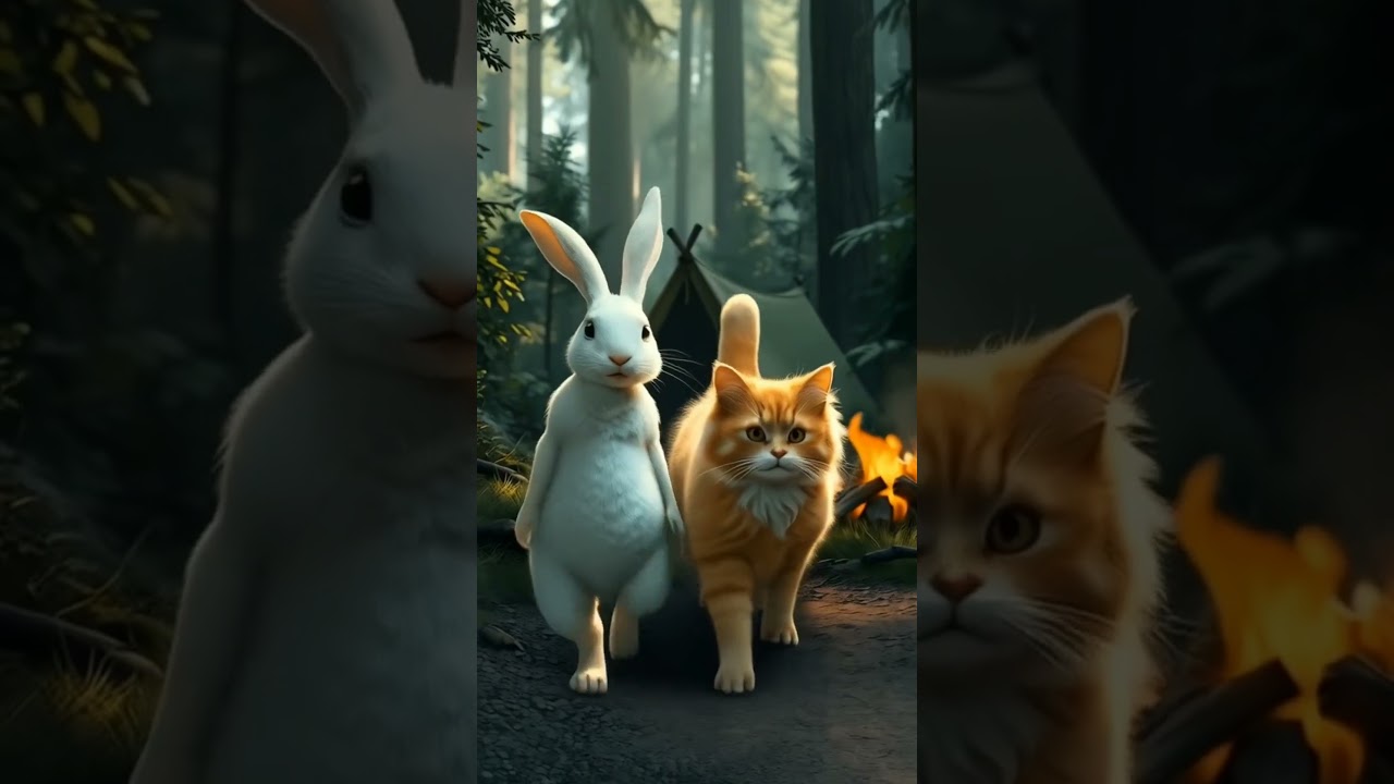 Rabbit saves cat#rescueanimal #Ai StoryAnimal's