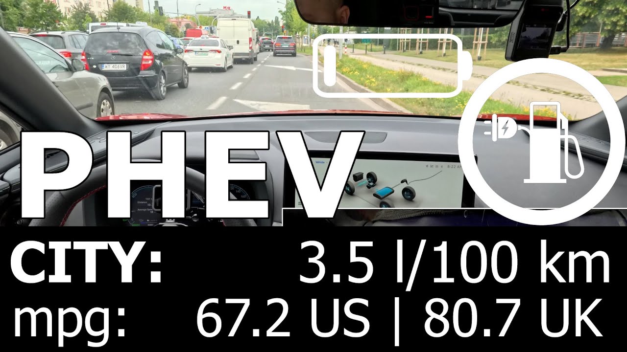 Toyota C-HR PHEV CITY fuel consumption economy real test mpg l/100 km hybrid traffic jam empty batte