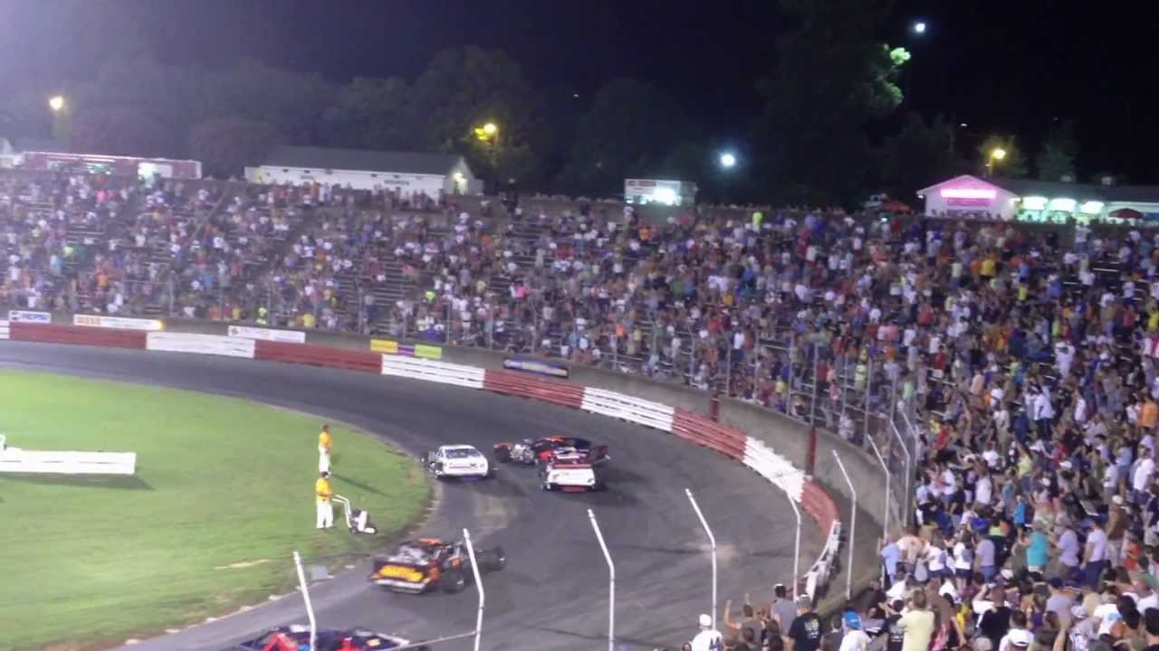 Burt Myers and Joseph Brown get into it big time   July 28th 2012 Bowman Gray Stadium