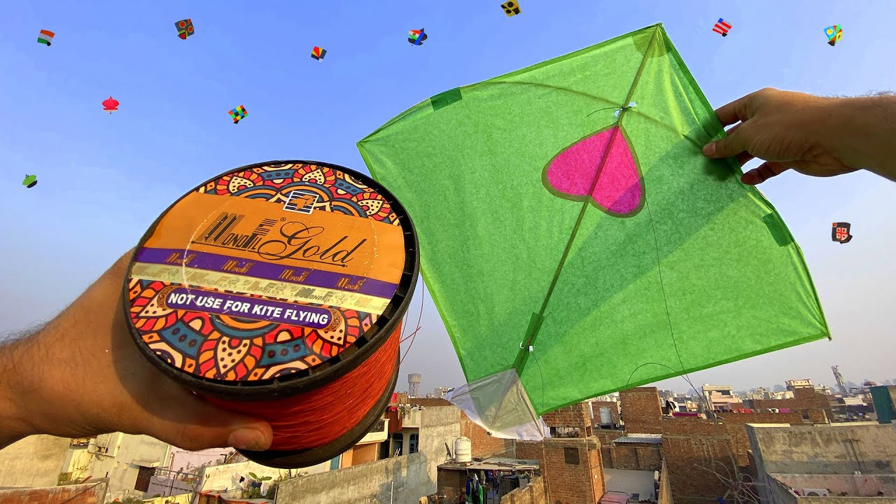 Original Monofill Gold Manjha Review | Kite Cutting On Rooftop