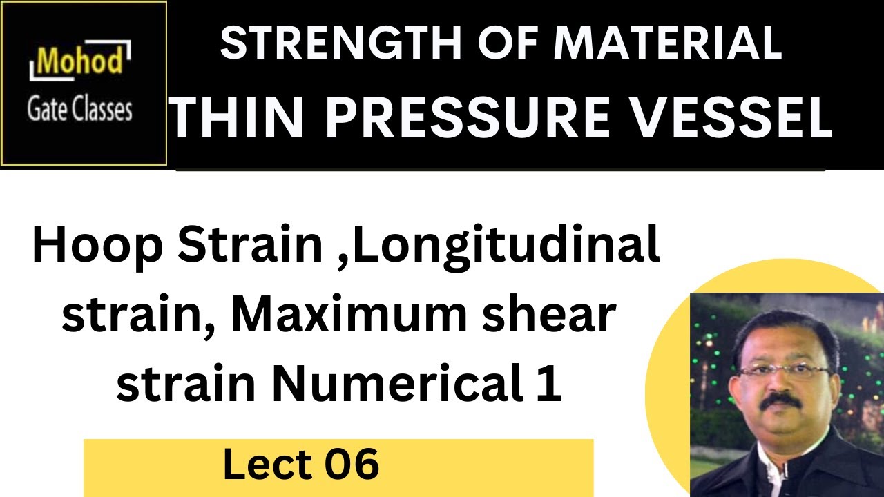 06 Thin cylindrical pressure vessel | Numerical 1 | Hoop Strain |Longitudinal strain