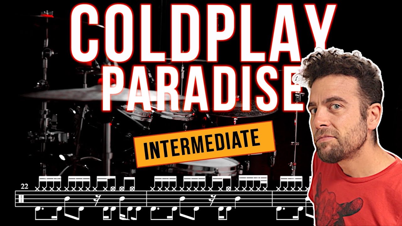 Coldplay - Paradise - Drum Cover (with scrolling drum score)
