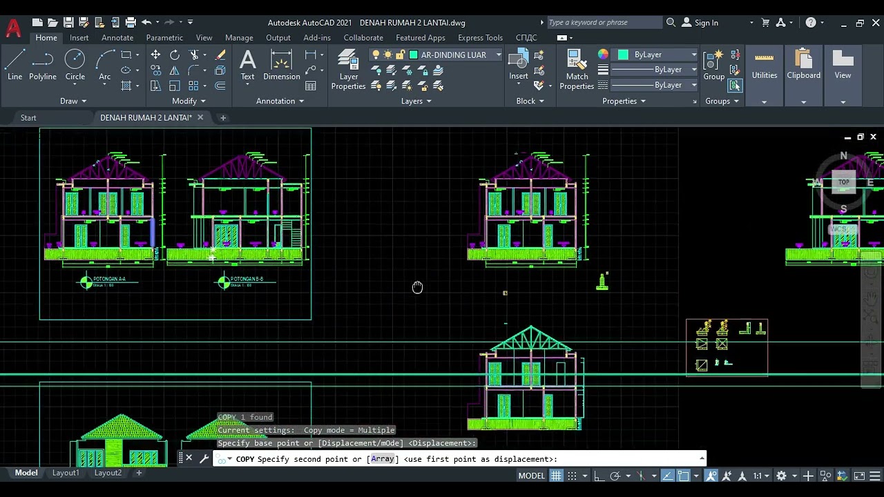 TUTORIAL POTONGAN A RUMAH 2 LANTAI