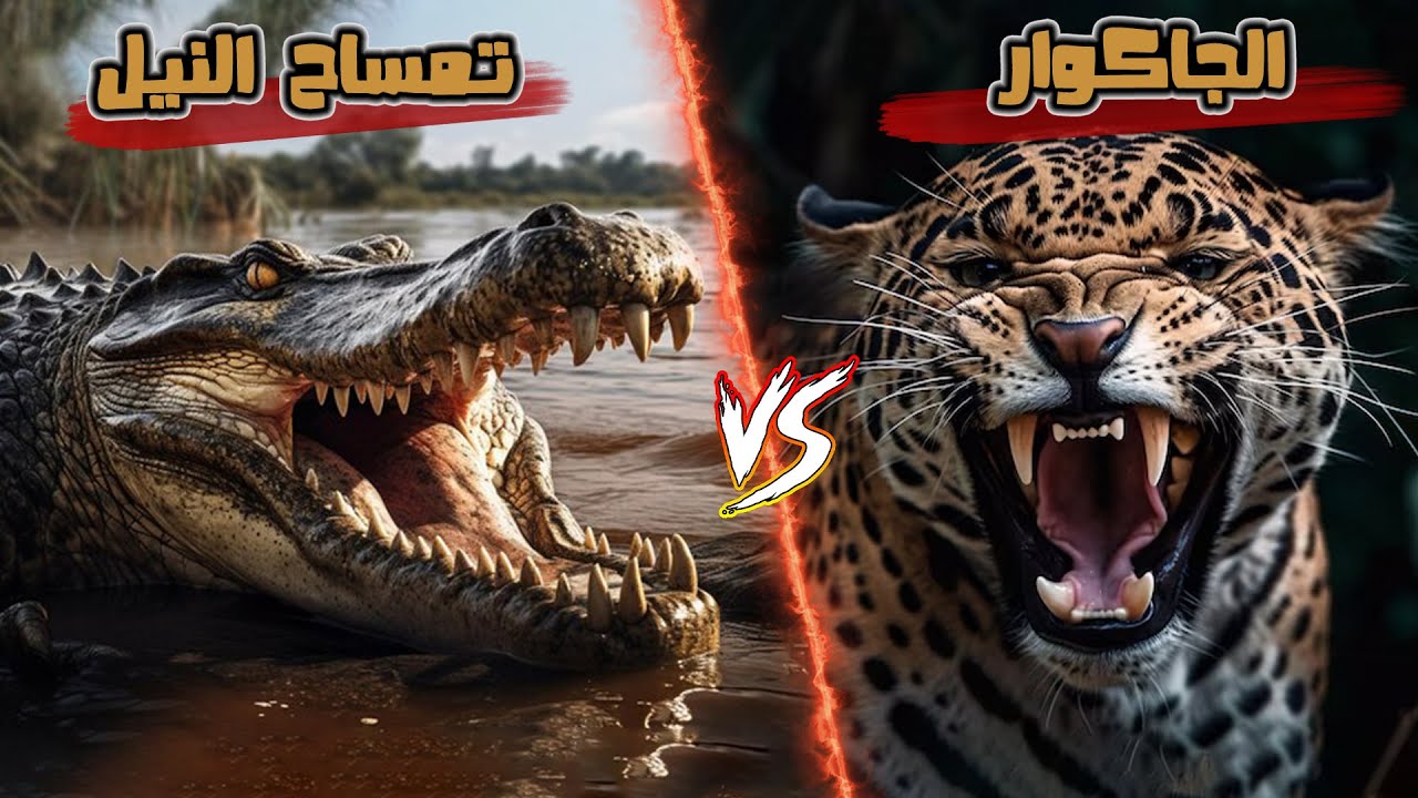 معركة الجاكوار ضد تمساح النيل ( النهاية سوف تصدمك )