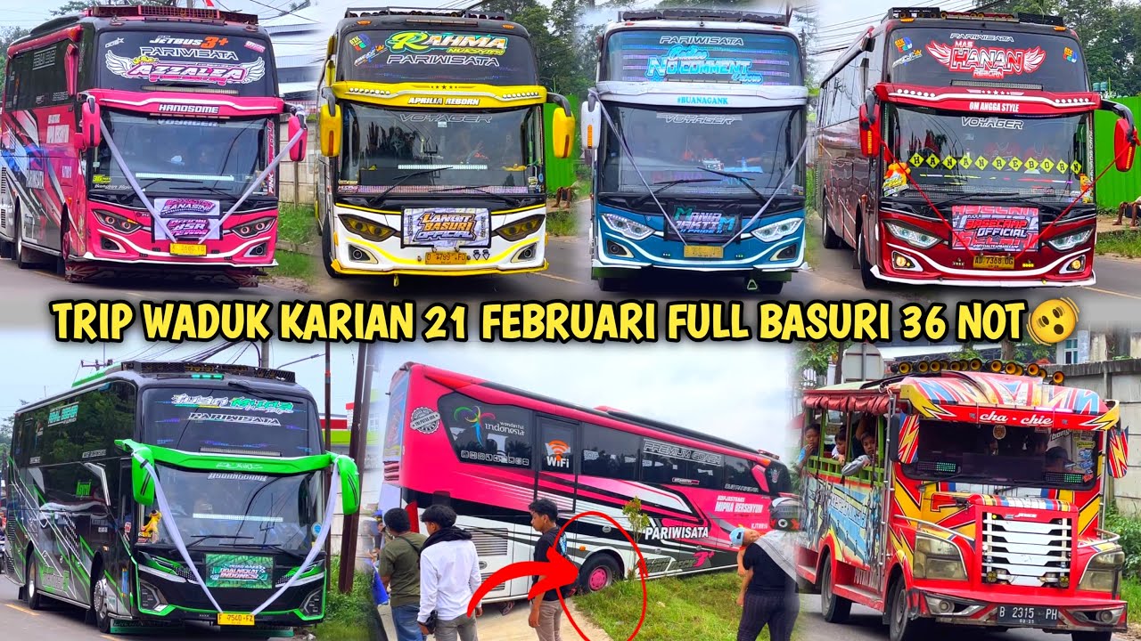 RAME FULL BUS TELOLET BASURI🥳 Hunting Bus Trip Waduk Karian 21 Februari👏