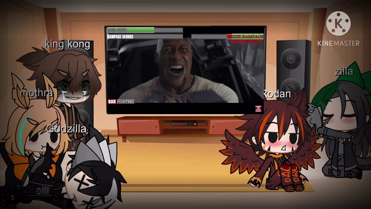 Godzilla and his friends react to rampage Rodan x zilla