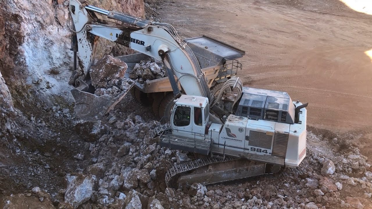 Liebherr 984 Excavator Loading Caterpillar 775E Dumpers - Sotiriadis/Labrianidis Mining