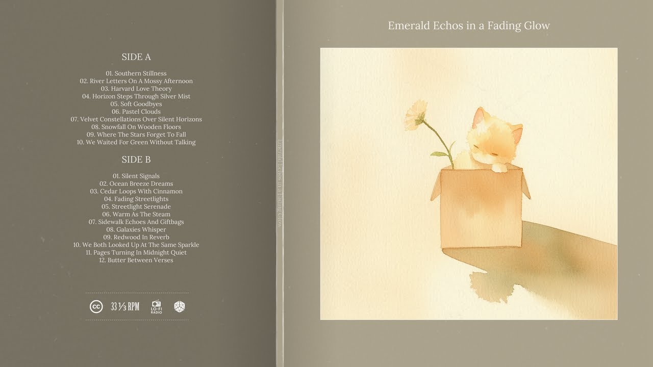 Emerald Echos in a Fading Glow Vinyl | Kat Records Presents Mossy Reflections & Silent Goodbyes