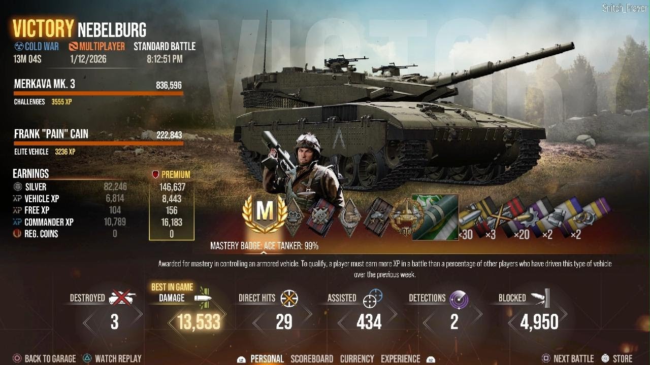 World of Tanks - Merkava MK. 3 - 13.5K Damage - MVP