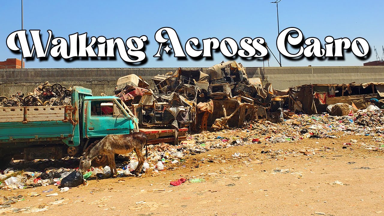 Cairo's GARBAGE CITY! (Walking From Giza Station to the Pyramids)