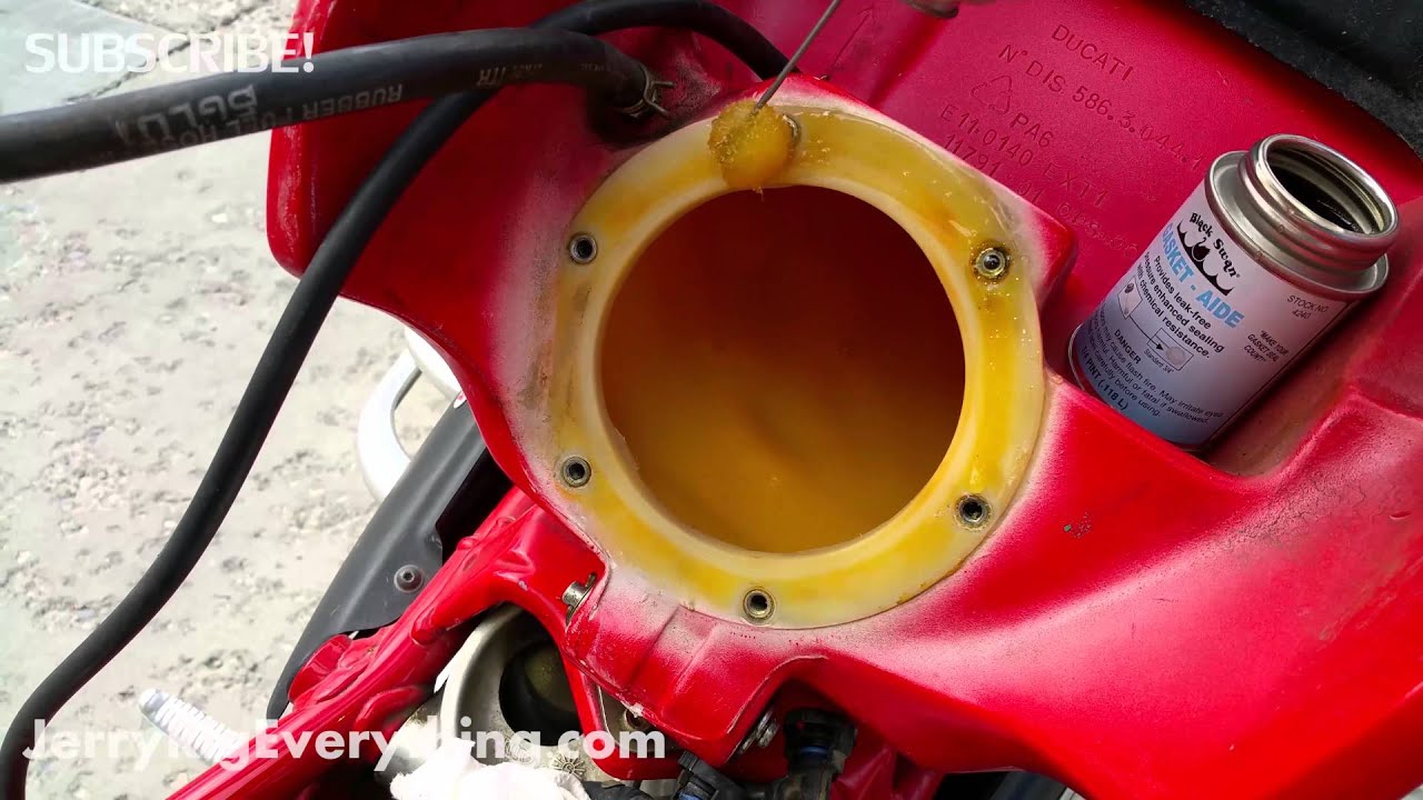 Fixing a motorcycle gas tank leak - Liquid Gasket Application