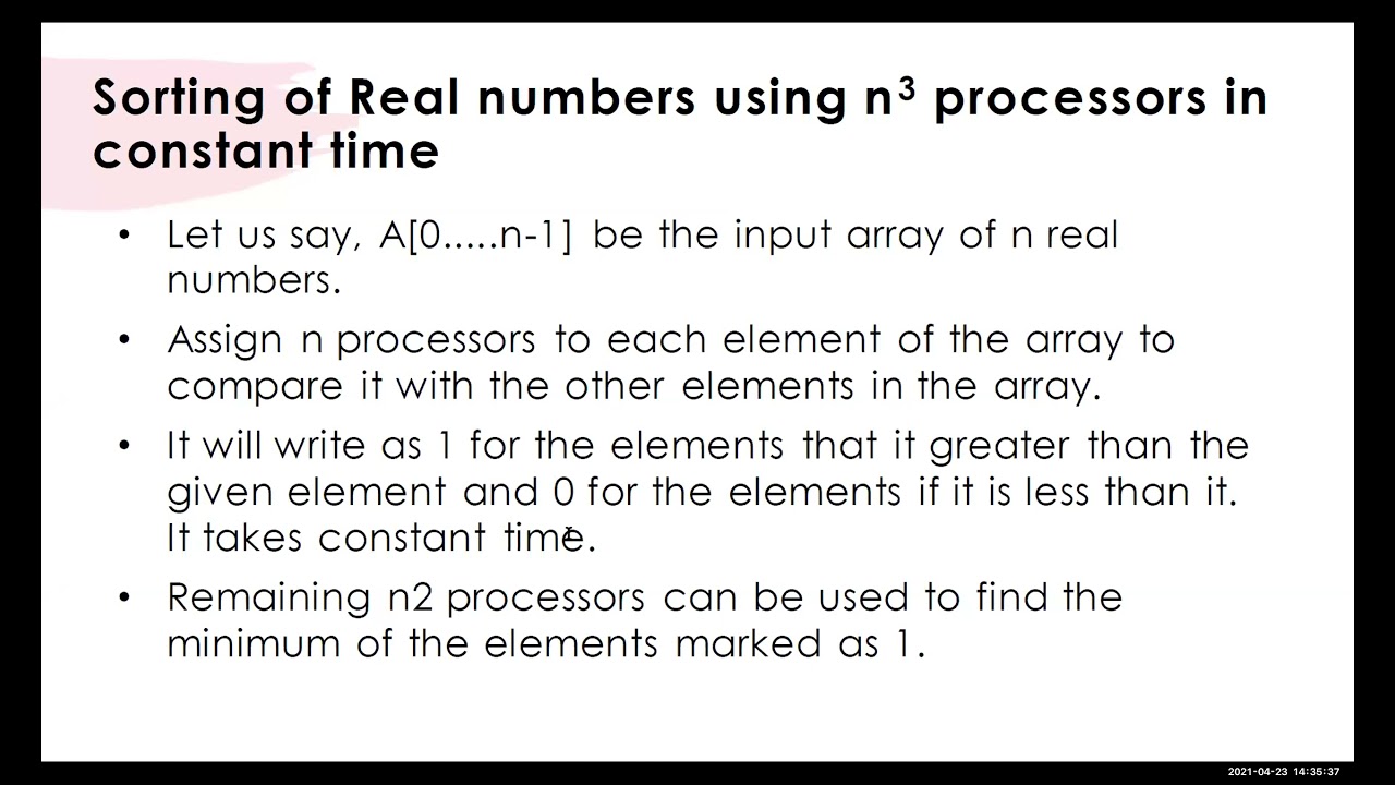 SORTING REAL NUMBERS INTO A LINKED LIST ON THE PRAM MODEL