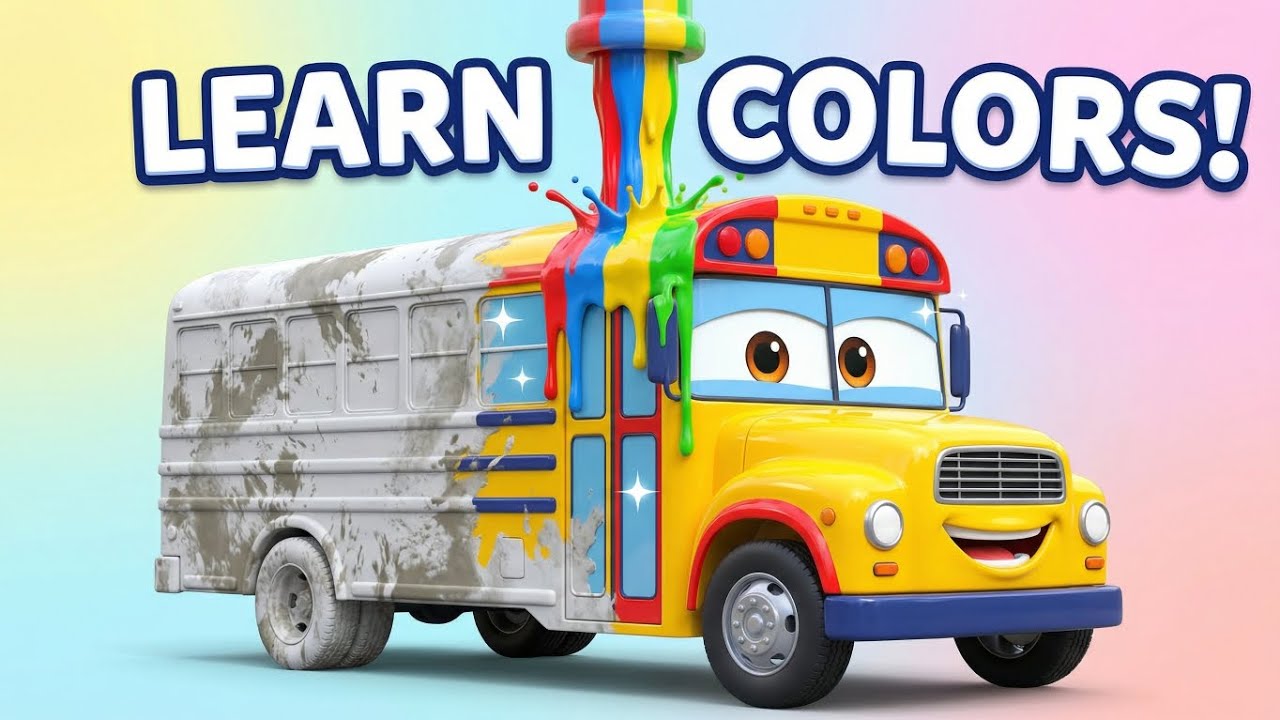 Vehicles Learn Colors 🚗🚜🚌 | Colorful Vehicle Wash for Kids | 3D Animation | Mast Meloni