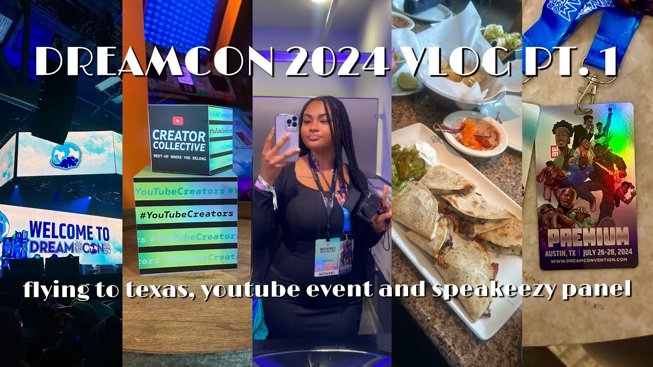 dreamcon 2024 vlog pt. 1ㅣflying to texas, youtube event & speakeezy panel 🩵ㅣnats vlogs