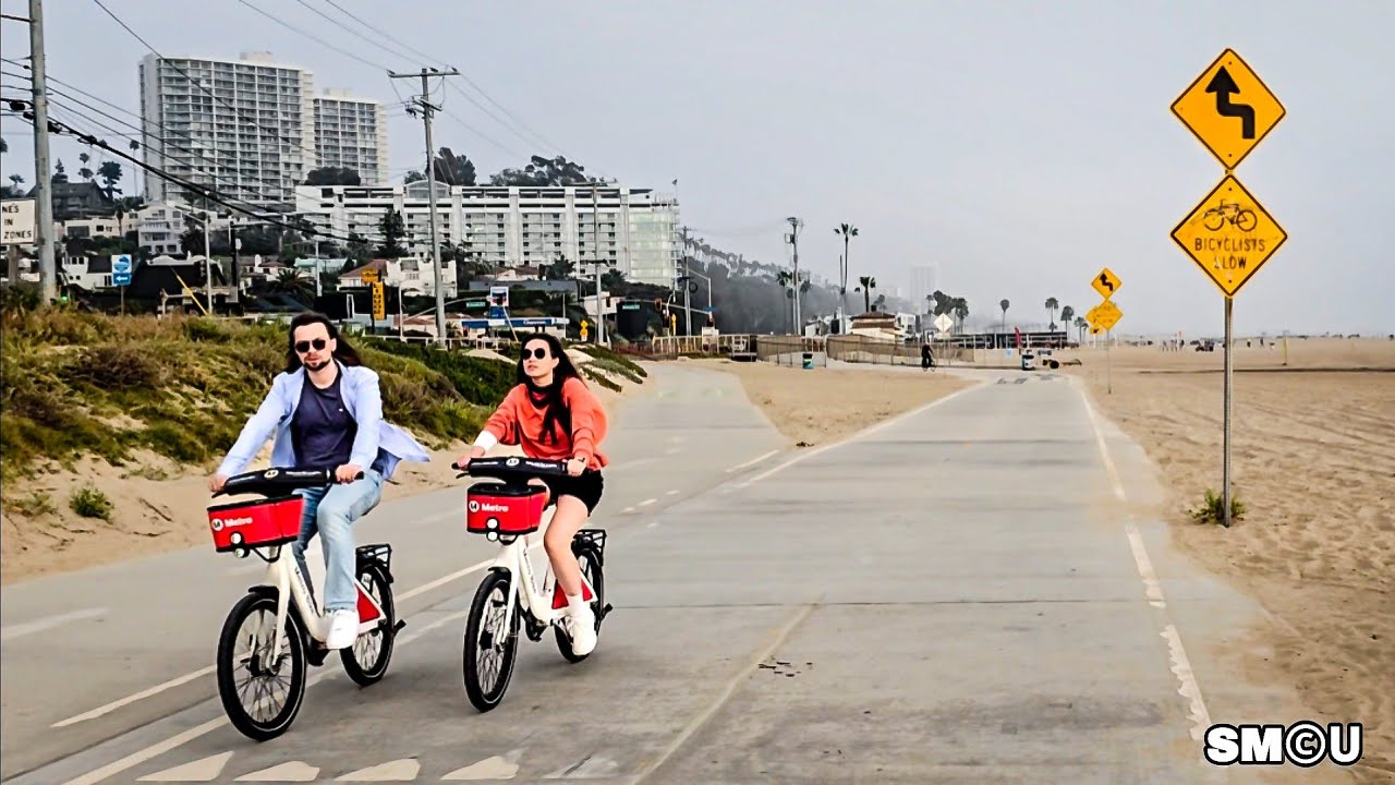 𝗖𝗢𝗔𝗦𝗧𝗔𝗟 𝗖𝗥𝗨𝗜𝗦𝗘: Foggy Ride Along Santa Monica Bike Path from Will Rogers to California Incline
