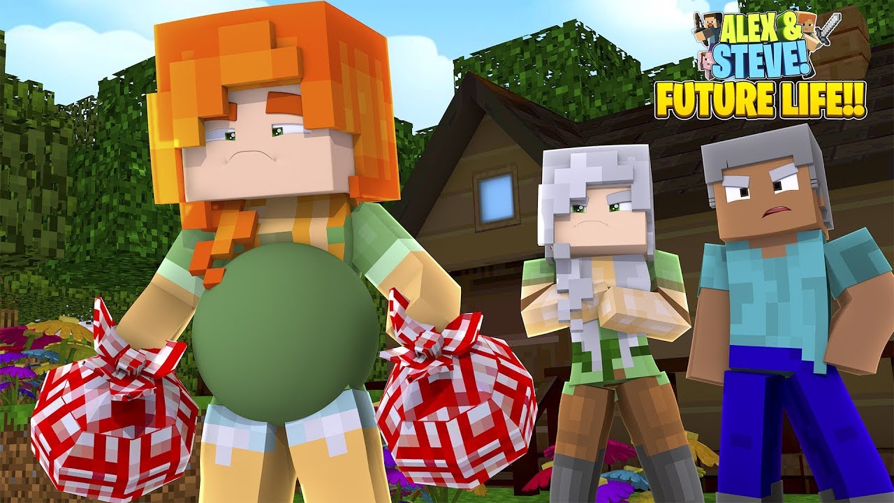 Minecraft PREGNANT TEEN ALEX GETS KICKED OUT OF HER HOUSE!!! Future Life of Alex & Steve
