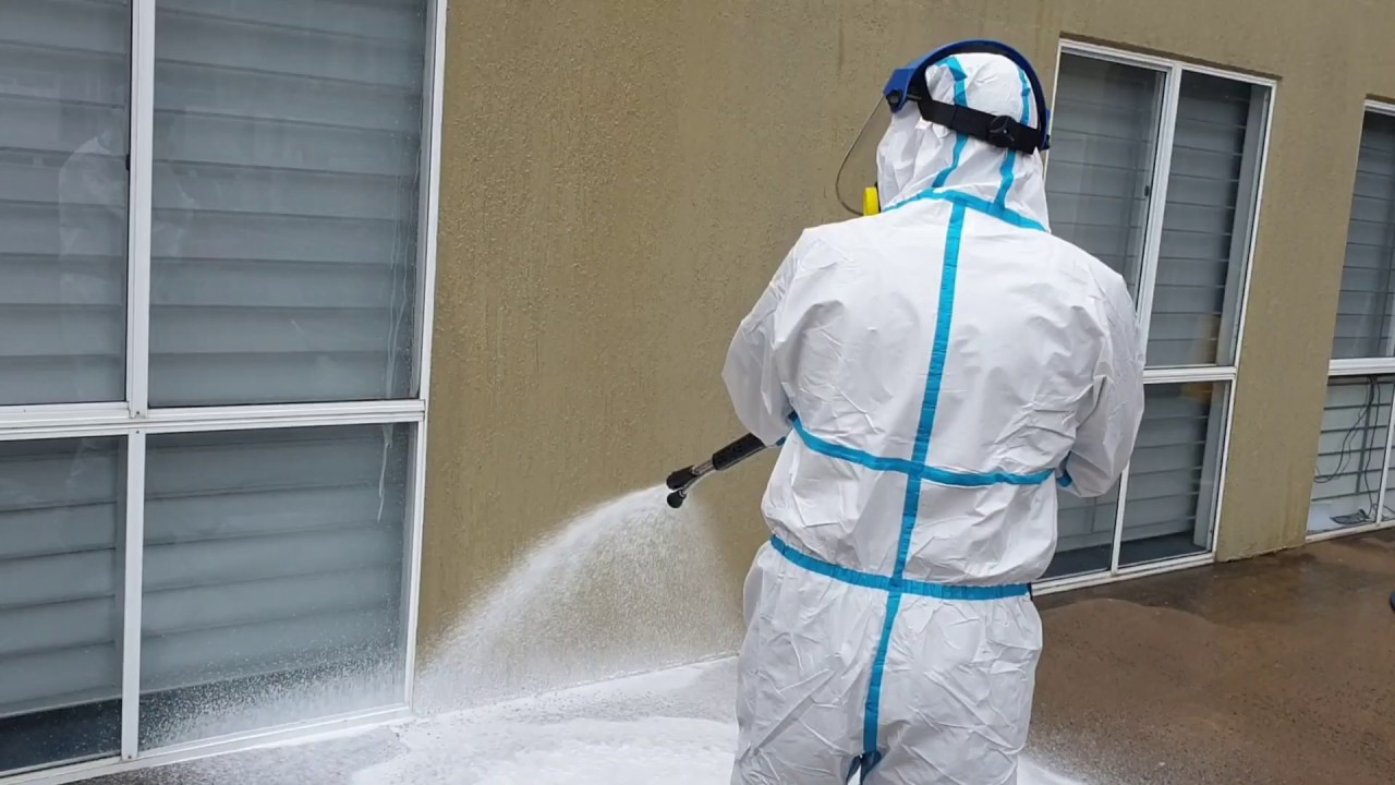 Applying Disinfectant as a foam