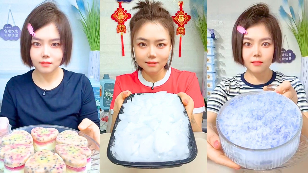 Cream Buns White Shaved Ice and Purple Ice Dessert Bowl