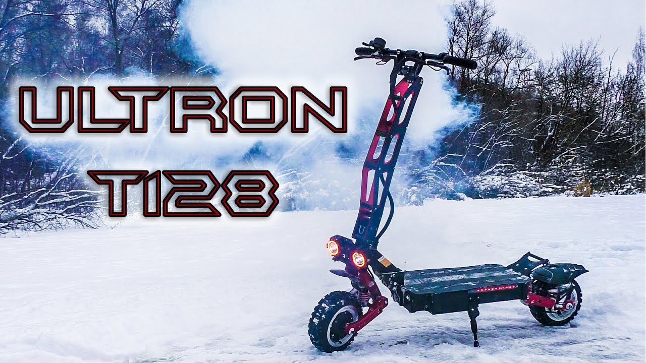 Электросамокат Ultron t128 Буксирует АВТО честный обзор ультрон т128 тест драйв зимой giroskutershop