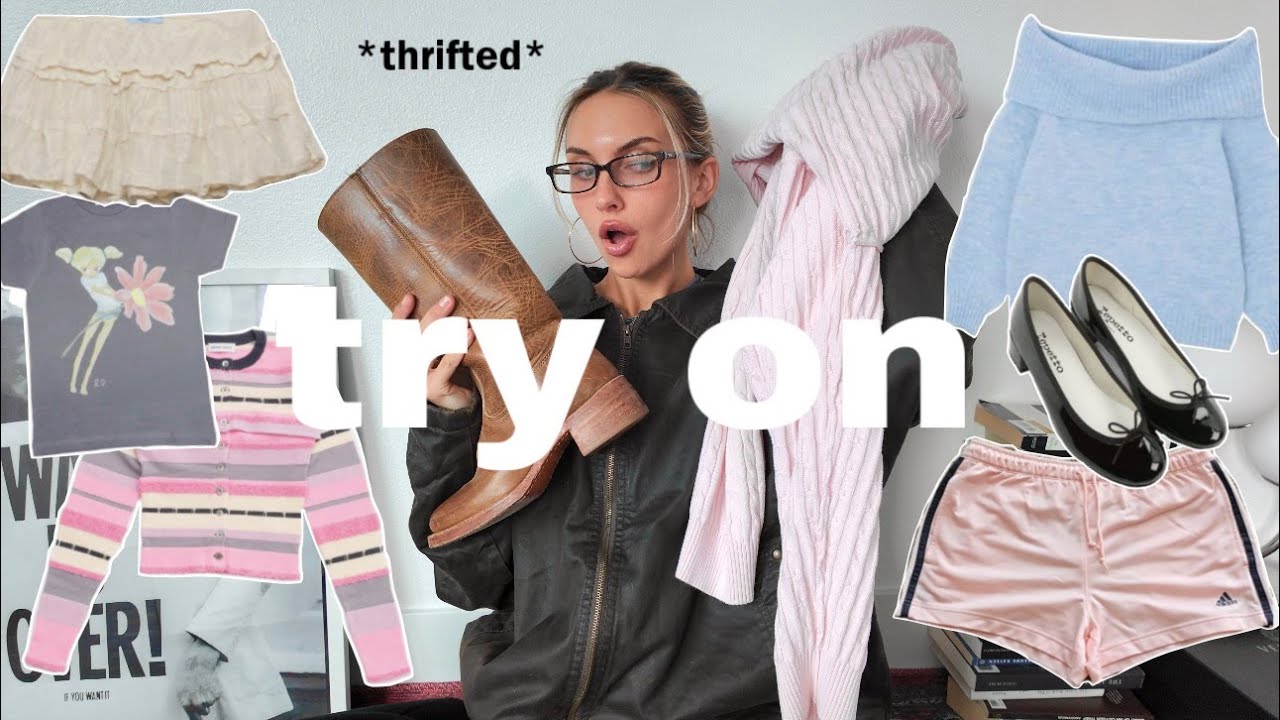 *TRY ON* THRIFT HAUL 𐙚  (pinterest inspired 90s, 00s, vintage, + more)