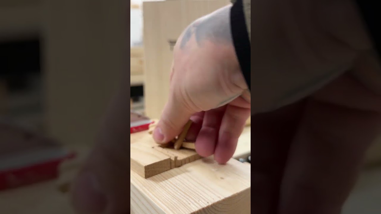 ASMR woodworking a wooden phone stand.