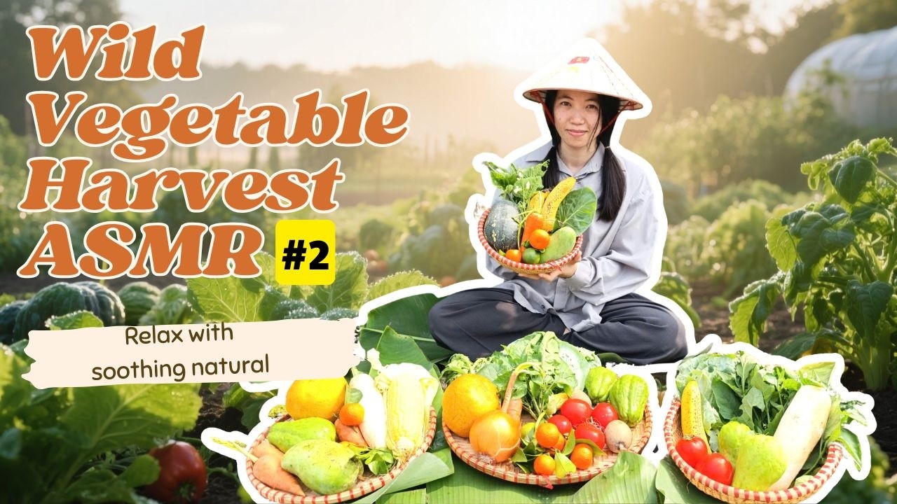 Wild Vegetable Harvest ASMR #2 | Strawberries, Bamboo Shoots, Wild Banana & More 🌱