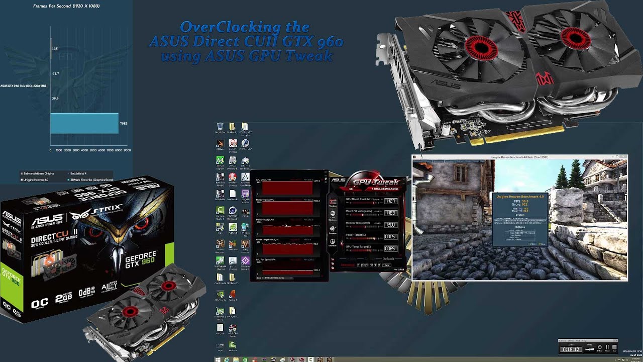 ASUS Direct CUII STRIX GTX 960 Overclocking Tutorial Using GPU Tweak