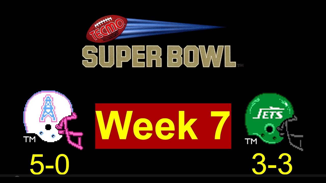 Tecmo Super Bowl (NES) Houston Oilers vs New York Jets Week 7