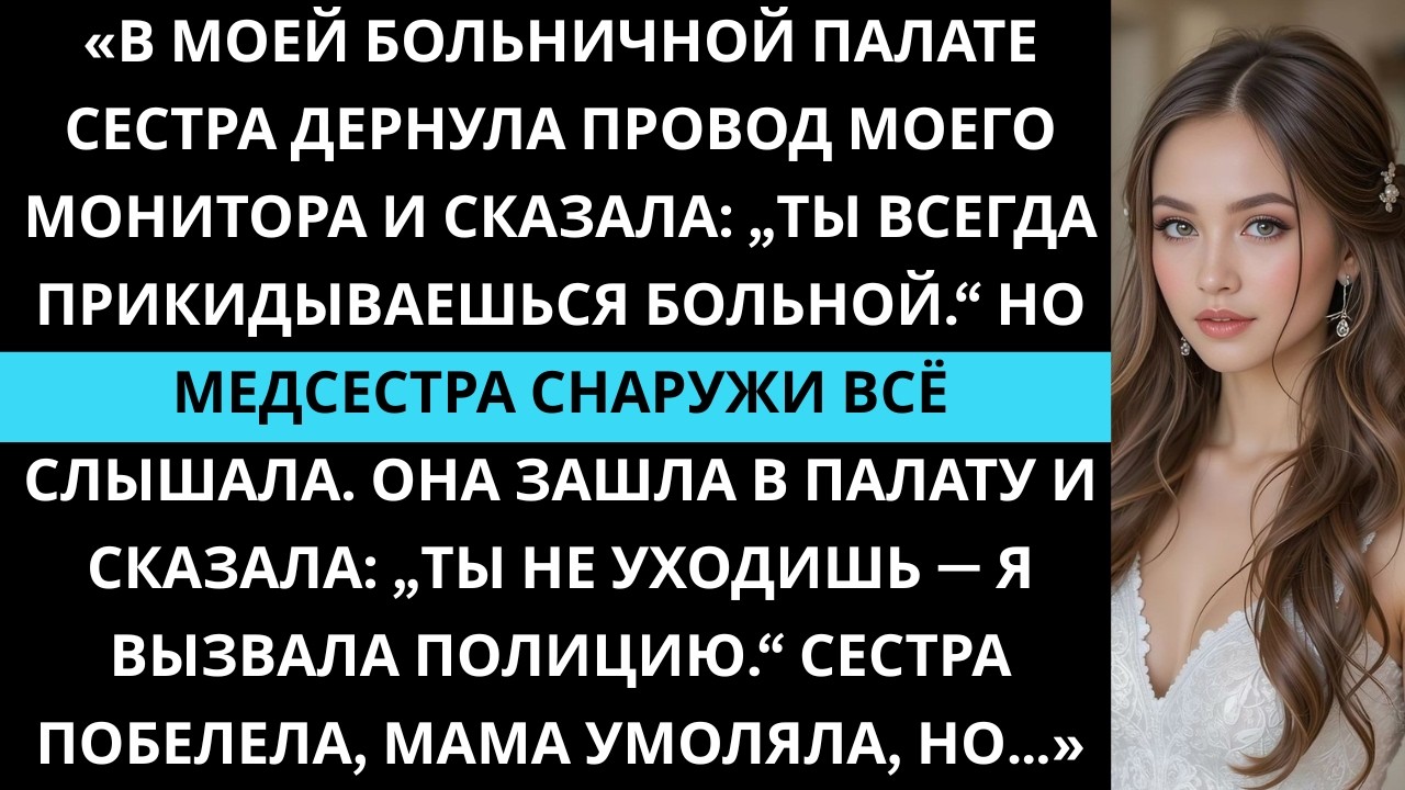 «В больнице сестра дернула провод и сказала, что я прикидываюсь больной. Но медсестра слышала всё.»