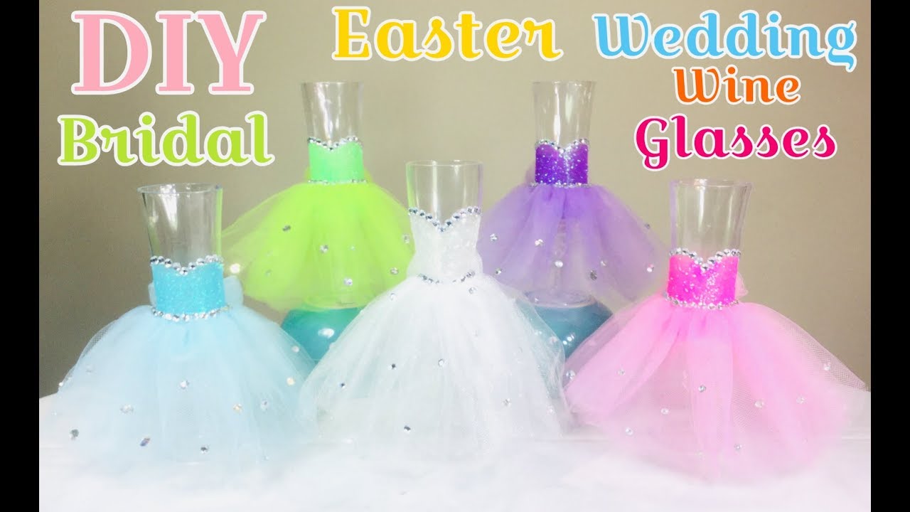 Dollar Tree DIY / Manualidades / Easter Wedding / Bridal Party / Wine Glasses 2019