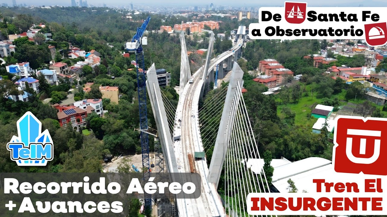 ¡Recorrido Aéreo del TREN MÉXICO-TOLUCA y sus Avances desde SANTA FE a OBSERVATORIO! (Agosto 2025)