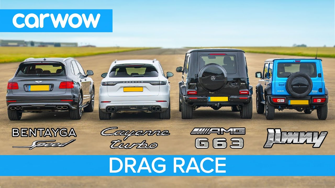 Bentayga Speed v AMG G63 v Cayenne Turbo v &hellip;Jimny?! - SUV DRAG RACE, ROLLING RACE & BRAKE TEST