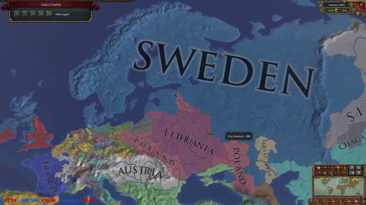 EU4 Sweden Scandinavia HRE Revoke Timelapse