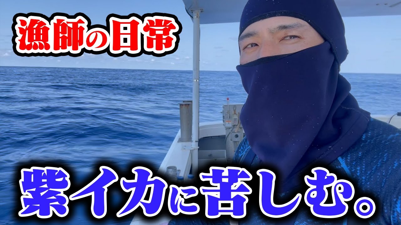 ソデイカ漁のリアル 紫イカに苦しむ漁師。