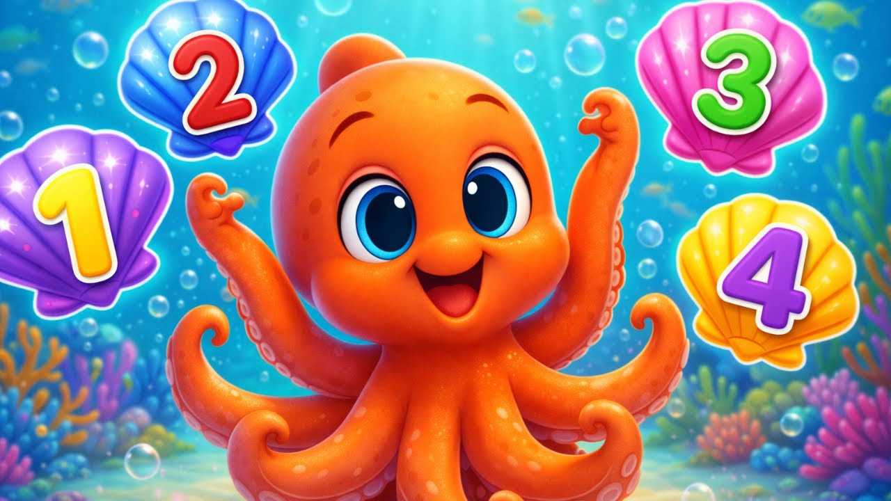 👉 Contando de 1 a 4 com o Polvo Octo 🐙 | Música Infantil Educativa | Mundo Lito