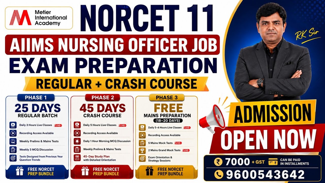 📣NORCET 11 / AIIMS nursing officer exam preparation crash course admission is  open now 💯