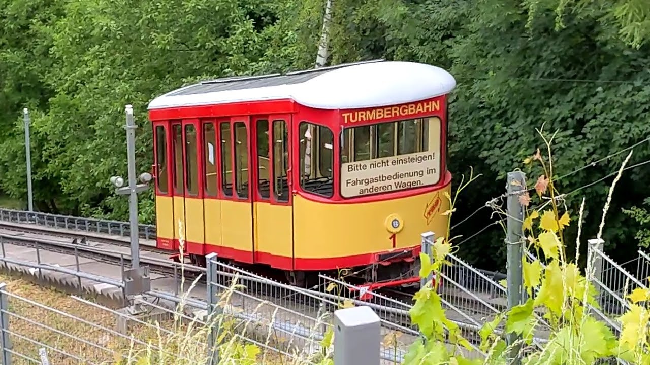 Karlsruhe: Die Turmbergbahn (Standseilbahn) – Mitfahrt im Mai 2022