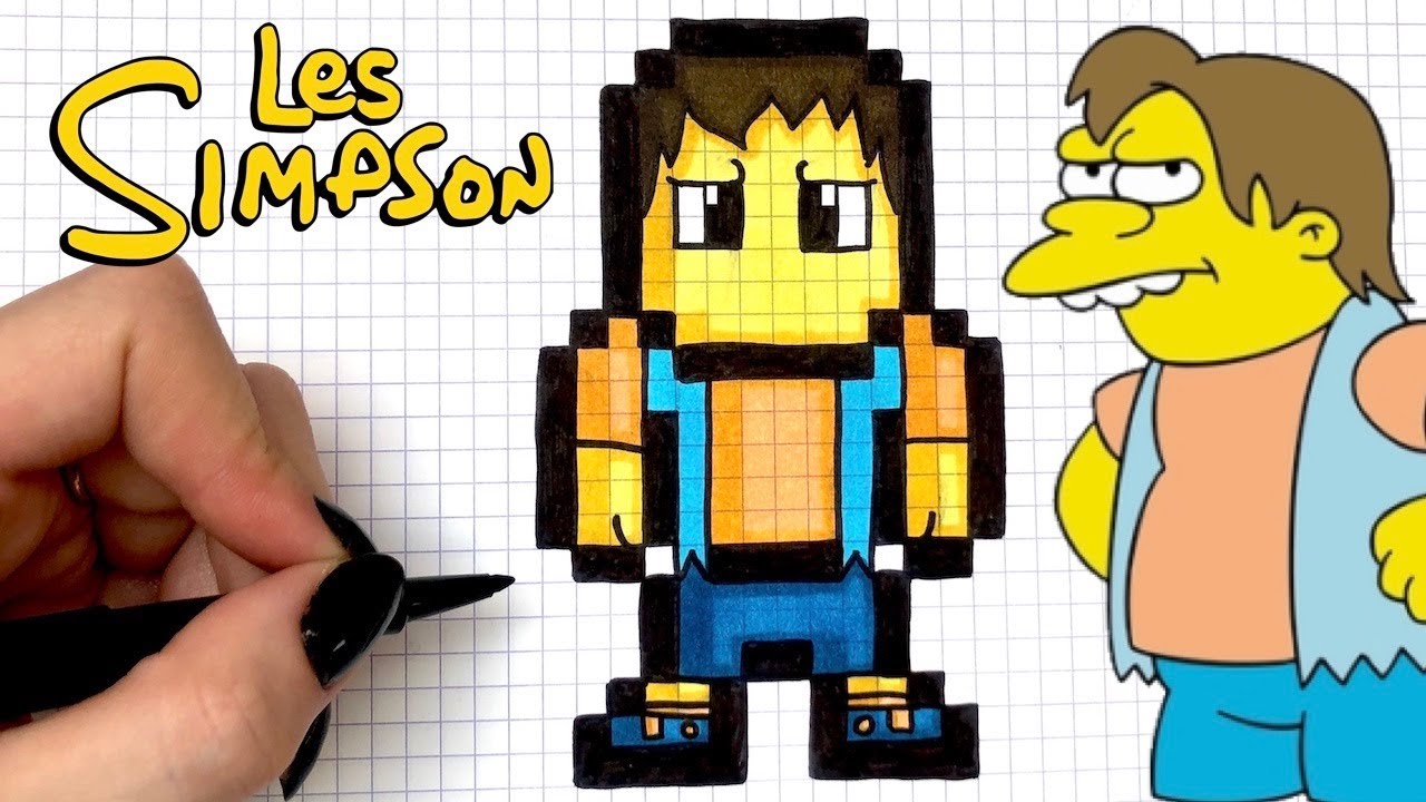 TUTO DESSIN NELSON PIXEL ART - SIMPSON