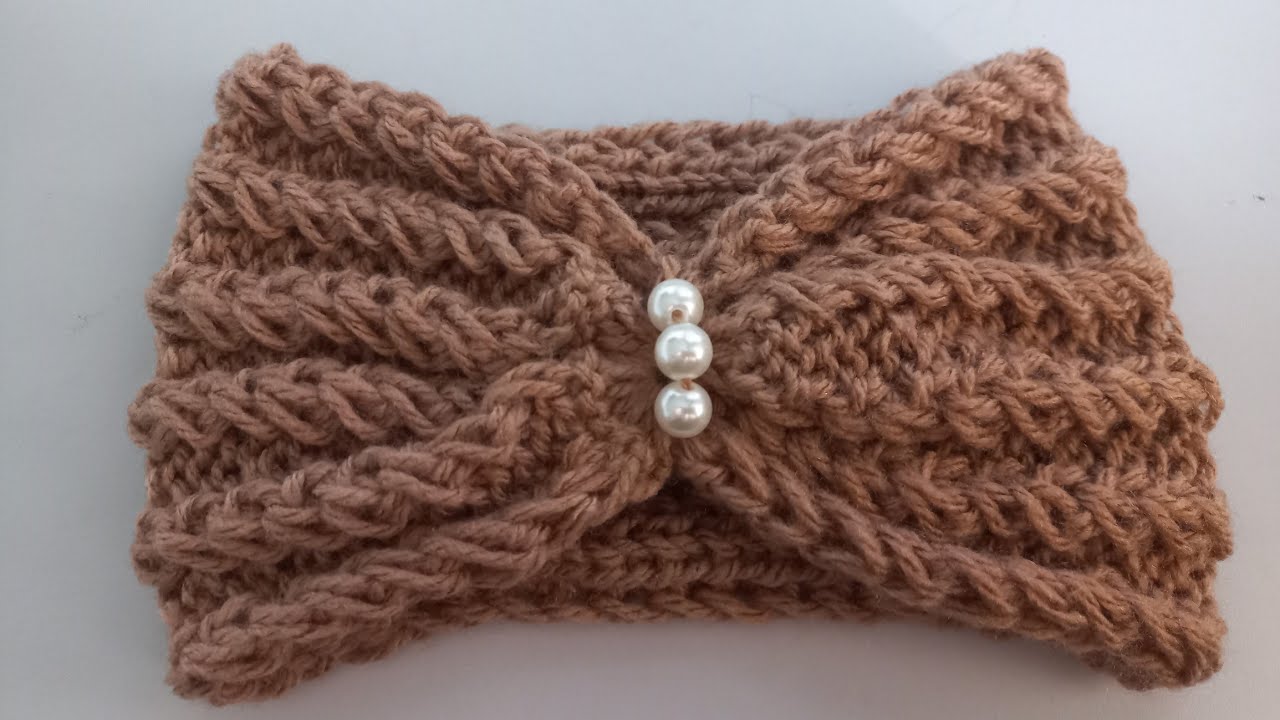 FAIXA DE CABELO.....adulto...tricô facil 🧶🪡